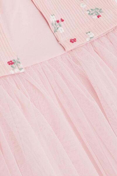 Breeze Pink Flower Patterned Girl's Dress - Age 3-8, Coat of Arms