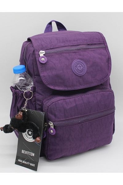 Bevitton Modern Crinkle Waterproof Fabric Unisex Women's Purple Backpack & School Bag 5200