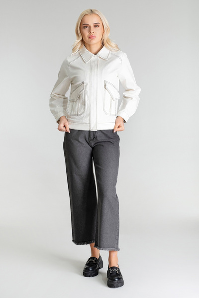 Bold & Young Women's Cotton Lycra Fabric Zippered Cap Pocket Jacket