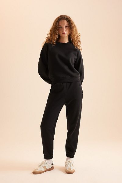 DeFacto Basic-Trainingsanzug-Set aus dickem Fleece mit normaler Passform und normaler Passform D8022axns