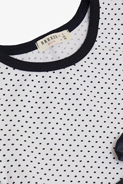 Breeze Κοριτσίστικο φόρεμα με πουά φιόγκο 3-8 ετών, λευκό