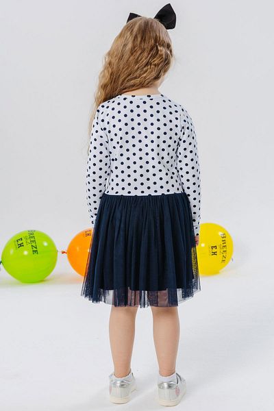 Breeze Girl's Long Sleeve Dress Thoughtful Girl Printed Polka Dot 2-6 Years, White