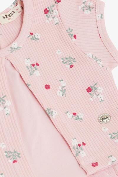 Breeze Pink Flower Patterned Girl's Dress - Age 3-8, Coat of Arms