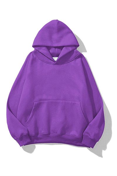 Trendiz Unisex Soft Purple Basic Sweatshirt Hoodie