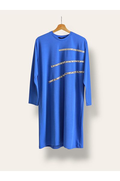 ENDAMIM Large Size Tunic - Twist Knitted Fabric, Lycra