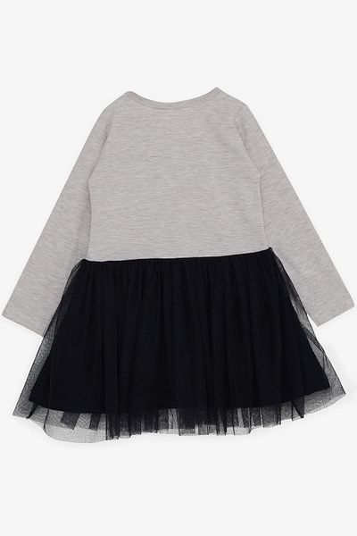 Breeze Girl Child Long Sleeve Dress Tulle Text Printed 1.5-5 Years, Beige Melange