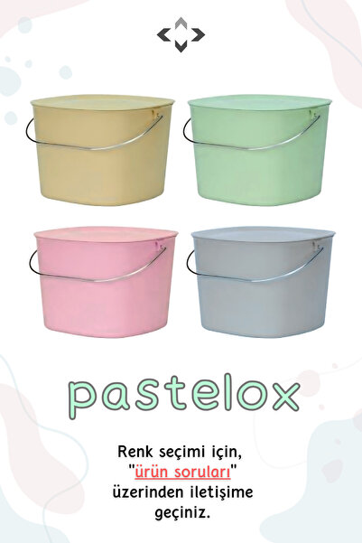 LİGROUND Pastelox 8lt Kapaklı Kulplu Kova - Çöp Kovası - Temizlik Kovası - Sa...