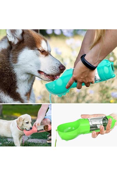 SAVA HOME COLLECTİON Sava Home Portable Food Container with Bowl, Cat and Dog Waterer with Poop Bag - 300ml