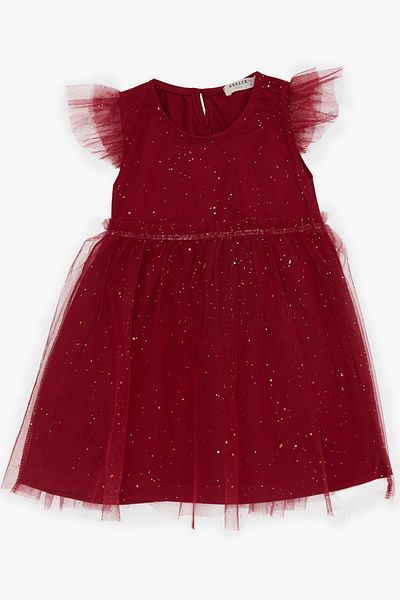 Breeze Κοριτσίστικο φόρεμα Breeze Glittery Tulle Frilly Plum (3-7 ετών)