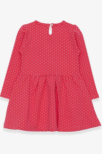 Breeze Girl's Dress Polka Dot Patterned Text Printed 3-7 Years, Coral