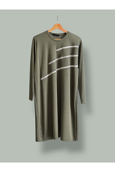 ENDAMIM Large Size Tunic - Twist Knitted Fabric, Lycra