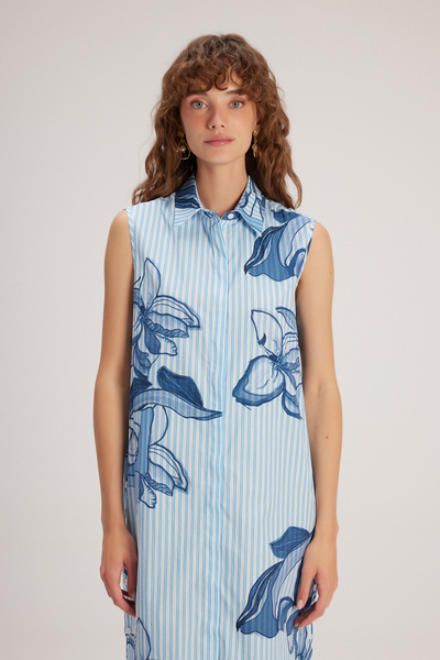 adL Side Buttoned Sleeveless Dress