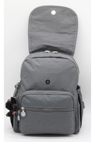 Bevitton Modern Crinkle Waterproof Fabric Unisex Women's Gray Backpack & School Bag 5200