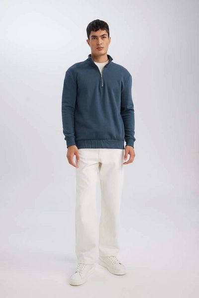 DeFacto X7405 Comfort Regular Fit - Παχύ φούτερ με φερμουάρ με γιακά