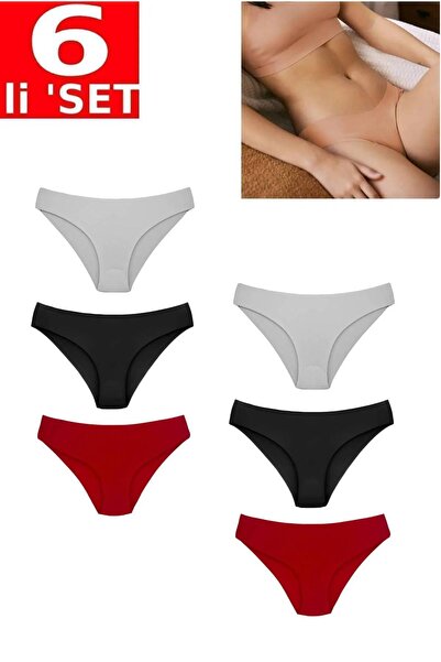 Papatya Kadın Lazer Kesim Külot 6'lı 6 Adet Dikişsiz Esnek Iz Yapmayan Toparl...