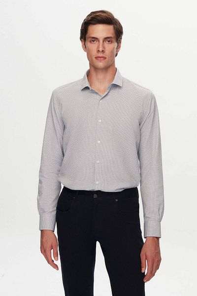 Twn Slim Fit Μαύρο πουκάμισο Dobby