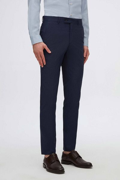 Twn Dobby Navy Blue Fabric Pants