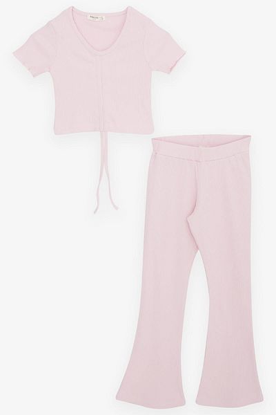 Breeze Girl's Spanish Leg Tights Crop Suit, Age 5-10, Pink
