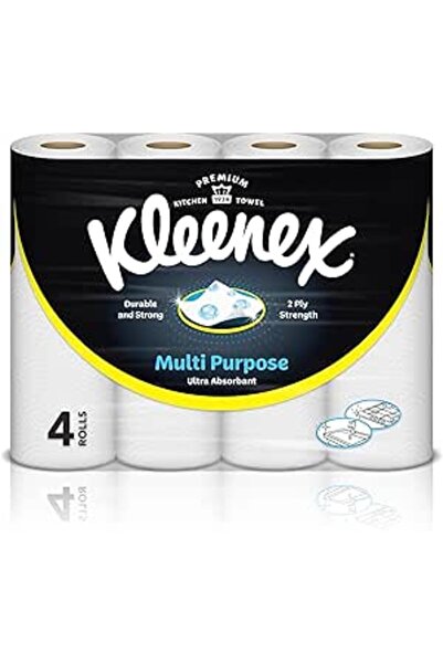 Kleenex Multi Purpose Kitchen Tissue Paper Towel, 2 PLY, 4 Rolls x 40 Sheets