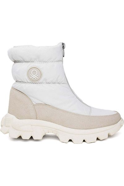 Benetton BN-50107 Μπεζ Γυναικείες Flat Μπότες