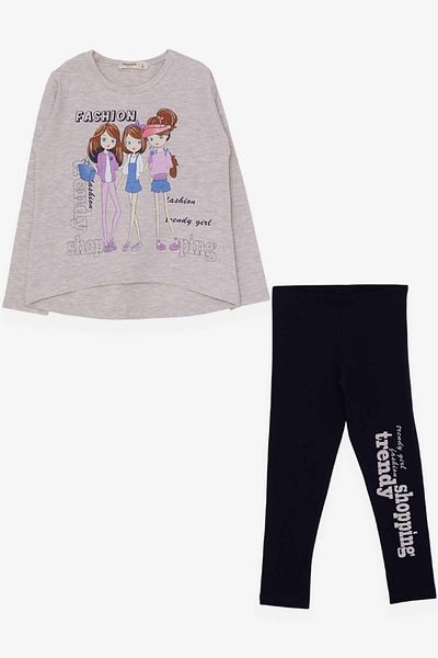 Breeze Girl's Tights Set Girl Printed 4-8 Years, Beige Melange