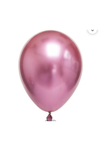 partideyince 15 Pink Metallic Chrome Balloons - 12 Inch Pink