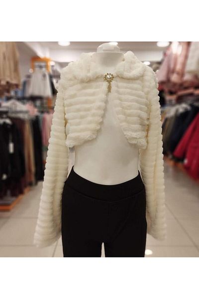 Yonca Çocuk Esila Kids 4102 Γούνινο βελούδινο γυναικείο μπολερό
