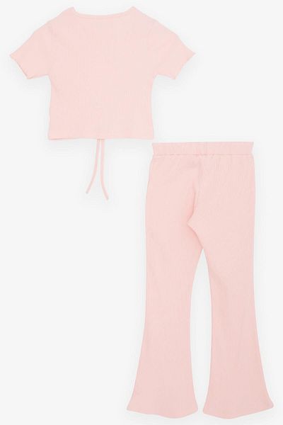 Breeze Girl's Spanish Leg Tights Crop Suit, Age 5-10, Salmon