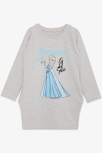 babely gırls Elsa Frozen Printed Girls' Tunic - 5-10 ετών, Beige Melange