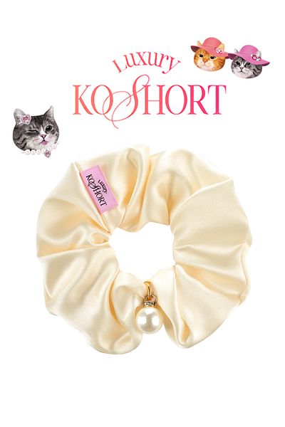 CLIO Clio Pearl Hair Scrunchie - Luxury Koshort with Pearl Detail