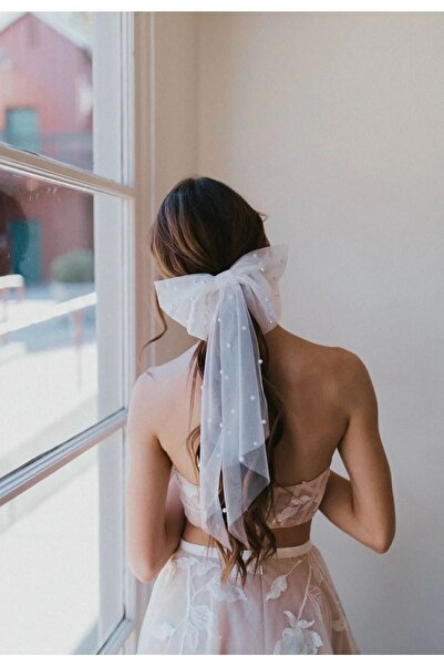 HARRU Incili Fiyonk Toka Incili Duvak Beyaz Incili Nikah Tokası