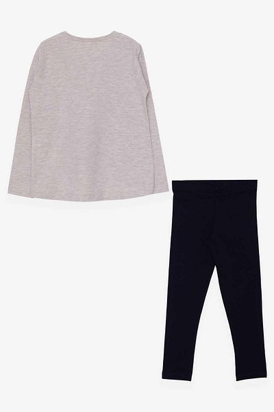 Breeze Girl's Tights Set Girl Printed 4-8 Years, Beige Melange
