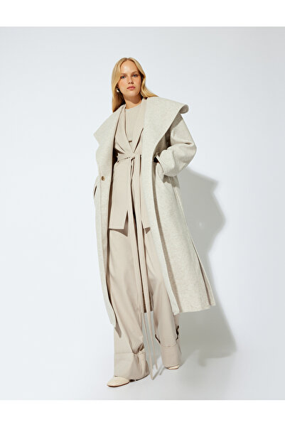 Koton Yüksek Bel Geniş Paça Kumaş Pantolon Cepli Pile Detaylı