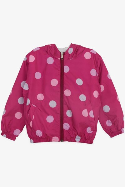 Breeze Kız Çocuk Yağmurluk Renkli Puan Desenli 1-5 Yaş, Fuşya