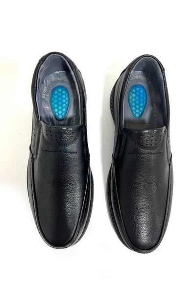 FOLGEN ONLINE Pantofi pentru bărbați din piele naturală, ultra confortabili, cu gel negru, pentru zi cu zi