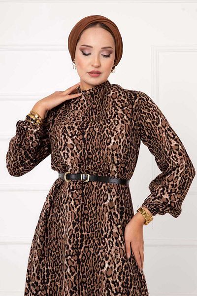 EBRUTESETTÜR Leopard Print Viscose Dress