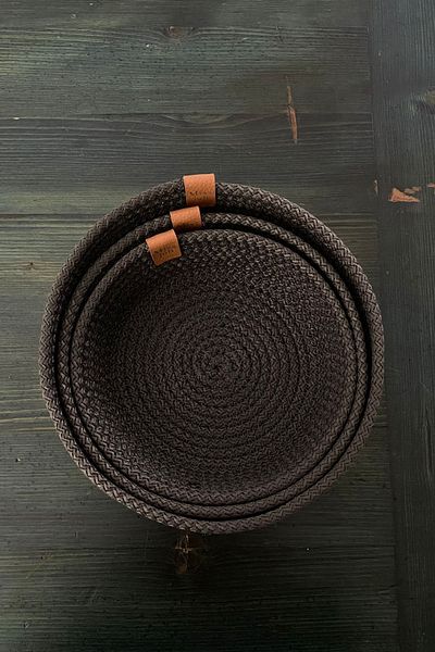 MISS JULİ Wicker Basket Set of 3 - Hand Woven, Bathroom, Kitchen and Room Organizer