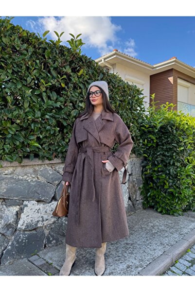 ESRAHELVACI Παλτό με διπλό στήθος με ζώνη