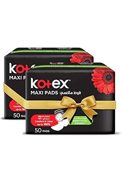 Kotex Maxi Protect Thick Pads, Super Size Sanitary Pads, 100 Sanitary Pads