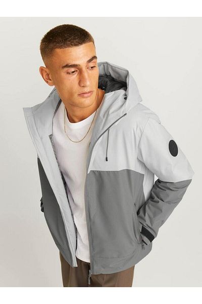 Jack & Jones Jcoaiden Transıtıonal Jacket Sn Men's Coat 12260486   Rice Blocking/Gargoyle