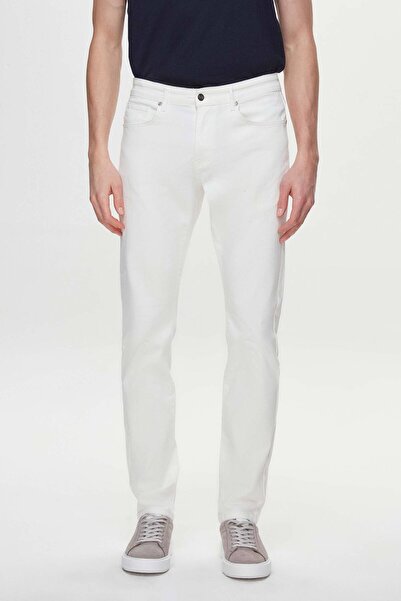 D'S Damat Ds Damat Slim Fit Ecru Gabardine Denim Trousers