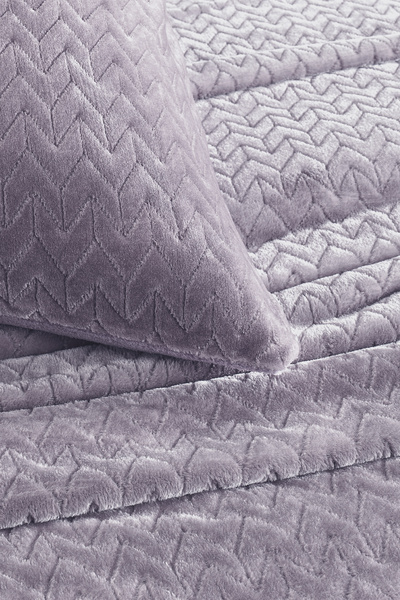 Puffy Lines Tek Kişilik Yatak Örtüsü Seti - Kül Moru