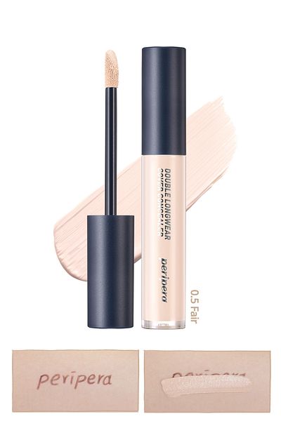 PERIPERA Peripera Double Longwear Cover Concealer - High Capacity, Lightweight Construction, All Daytime (0.5 Fair)