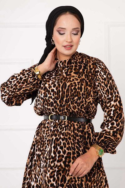 EBRUTESETTÜR Leopard Print Viscose Dress