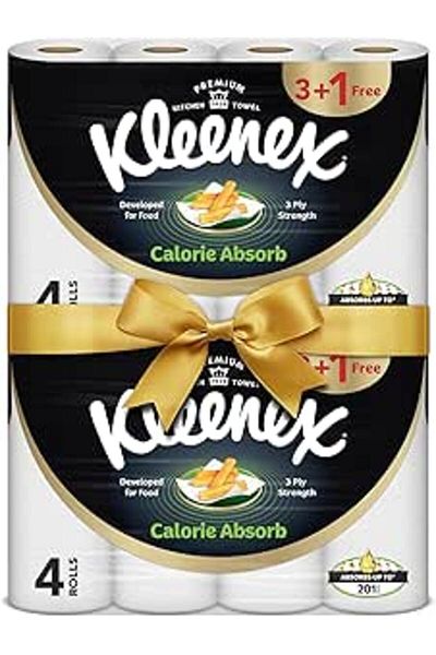 Kleenex Calorie Absorb Kitchen Tissue Paper Towel, 3 PLY, 8 Rolls x 50 Sheets