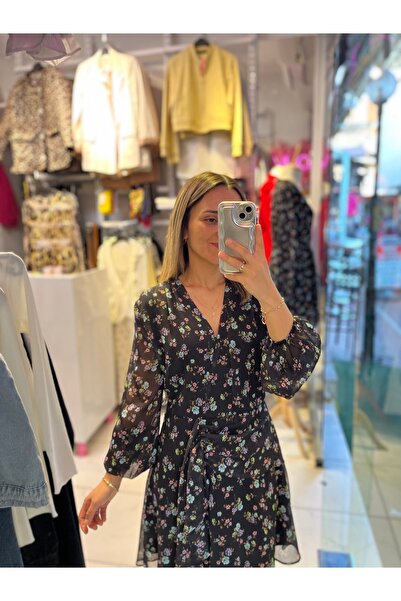 VİYA Çiçekli Şifon Elbise