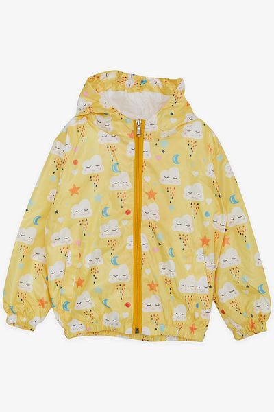 Breeze Girl's Raincoat Cute Cloud Patterned 1-5 Years, Yellow