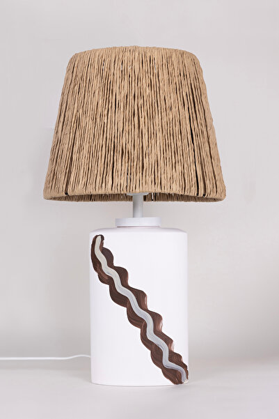 Koza Home Ceramic Patterned Wicker Lampshade - Soleil 9097