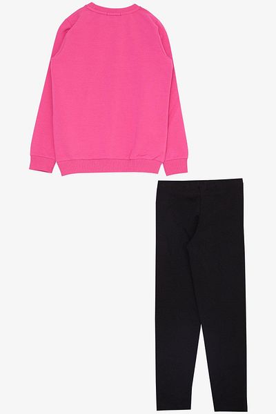 Breeze Girl's Tights Set Fashion Themed Cool Girl Printed Age 5-10, Fuchsia