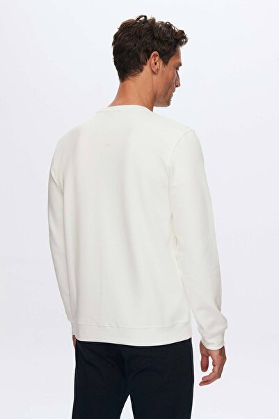 Twn Φούτερ με στάμπα εκρού Slim Fit